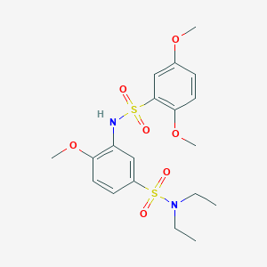 molecular formula C19H26N2O7S2 B7497436 N-[5-(diethylsulfamoyl)-2-methoxyphenyl]-2,5-dimethoxybenzenesulfonamide 