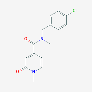 molecular formula C15H15ClN2O2 B7497493 N-[(4-chlorophenyl)methyl]-N,1-dimethyl-2-oxopyridine-4-carboxamide 