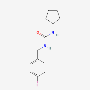 molecular formula C13H17FN2O B7497516 1-Cyclopentyl-3-[(4-fluorophenyl)methyl]urea 