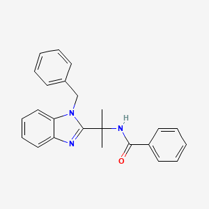 molecular formula C24H23N3O B7497522 N-[2-(1-benzyl-1H-benzimidazol-2-yl)propan-2-yl]benzamide 