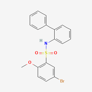 molecular formula C19H16BrNO3S B7497548 5-bromo-2-methoxy-N-(2-phenylphenyl)benzenesulfonamide 