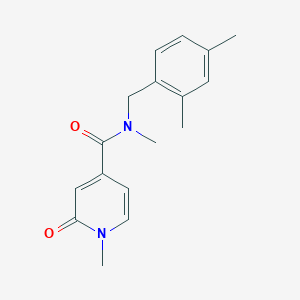 molecular formula C17H20N2O2 B7497551 N-[(2,4-dimethylphenyl)methyl]-N,1-dimethyl-2-oxopyridine-4-carboxamide 