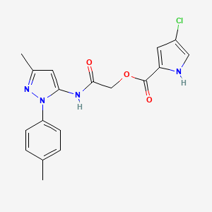 [2-[[5-methyl-2-(4-methylphenyl)pyrazol-3-yl]amino]-2-oxoethyl] 4-chloro-1H-pyrrole-2-carboxylate