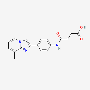 molecular formula C18H17N3O3 B7497581 4-[4-(8-Methylimidazo[1,2-a]pyridin-2-yl)anilino]-4-oxobutanoic acid 