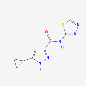 molecular formula C9H9N5OS B7497593 5-cyclopropyl-N-(1,3,4-thiadiazol-2-yl)-1H-pyrazole-3-carboxamide 
