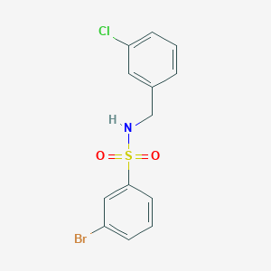 3-bromo-N-[(3-chlorophenyl)methyl]benzenesulfonamide