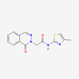 molecular formula C14H12N4O2S B7497639 N-(4-methyl-1,3-thiazol-2-yl)-2-(1-oxophthalazin-2-yl)acetamide 