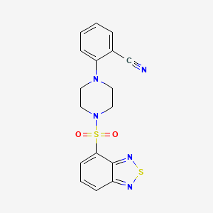 molecular formula C17H15N5O2S2 B7497652 2-[4-(2,1,3-Benzothiadiazol-4-ylsulfonyl)piperazin-1-yl]benzonitrile 
