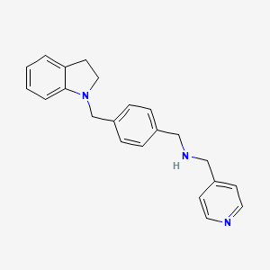 molecular formula C22H23N3 B7497662 1-[4-(2,3-dihydroindol-1-ylmethyl)phenyl]-N-(pyridin-4-ylmethyl)methanamine 