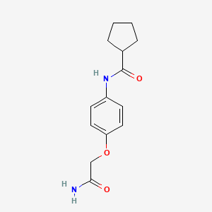 molecular formula C14H18N2O3 B7497669 N-[4-(2-amino-2-oxoethoxy)phenyl]cyclopentanecarboxamide 