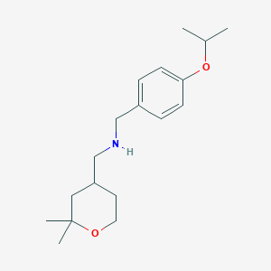 molecular formula C18H29NO2 B7497671 [(2,2-dimethyltetrahydro-2H-pyran-4-yl)methyl](4-isopropoxybenzyl)amine 