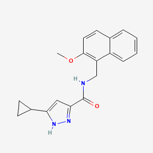 molecular formula C19H19N3O2 B7497678 5-cyclopropyl-N-[(2-methoxynaphthalen-1-yl)methyl]-1H-pyrazole-3-carboxamide 