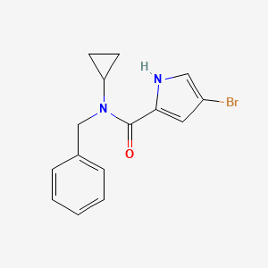 molecular formula C15H15BrN2O B7497680 N-benzyl-4-bromo-N-cyclopropyl-1H-pyrrole-2-carboxamide 
