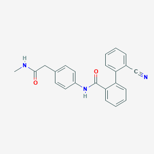 molecular formula C23H19N3O2 B7497693 2-(2-cyanophenyl)-N-[4-[2-(methylamino)-2-oxoethyl]phenyl]benzamide 
