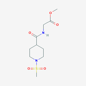 molecular formula C10H18N2O5S B7497714 Methyl 2-[(1-methylsulfonylpiperidine-4-carbonyl)amino]acetate 