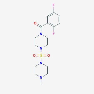 molecular formula C16H22F2N4O3S B7497724 (2,5-Difluorophenyl)-[4-(4-methylpiperazin-1-yl)sulfonylpiperazin-1-yl]methanone 