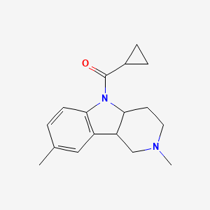 molecular formula C17H22N2O B7497727 cyclopropyl(2,8-dimethyl-1,2,3,4,4a,9b-hexahydro-5H-pyrido[4,3-b]indol-5-yl)methanone 