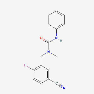 molecular formula C16H14FN3O B7497748 1-[(5-Cyano-2-fluorophenyl)methyl]-1-methyl-3-phenylurea 
