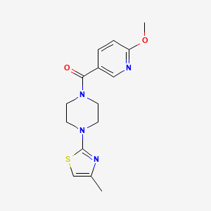 molecular formula C15H18N4O2S B7497749 (6-Methoxypyridin-3-yl)-[4-(4-methyl-1,3-thiazol-2-yl)piperazin-1-yl]methanone 