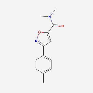 molecular formula C13H14N2O2 B7497765 N,N-dimethyl-3-(4-methylphenyl)-1,2-oxazole-5-carboxamide 