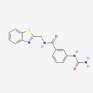 molecular formula C16H14N4O2S B7497798 N-(1,3-benzothiazol-2-ylmethyl)-3-(carbamoylamino)benzamide 