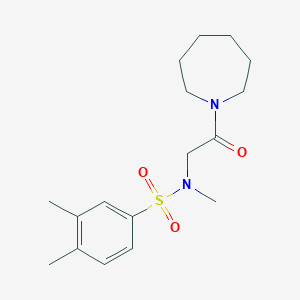 molecular formula C17H26N2O3S B7497805 N-[2-(azepan-1-yl)-2-oxoethyl]-N,3,4-trimethylbenzenesulfonamide 