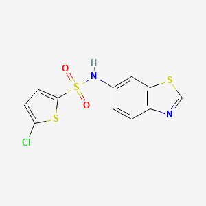 molecular formula C11H7ClN2O2S3 B7497827 N-(1,3-benzothiazol-6-yl)-5-chlorothiophene-2-sulfonamide 