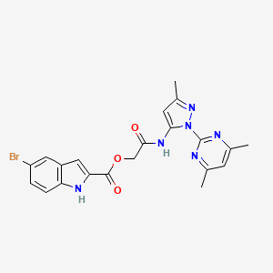 [2-[[2-(4,6-dimethylpyrimidin-2-yl)-5-methylpyrazol-3-yl]amino]-2-oxoethyl] 5-bromo-1H-indole-2-carboxylate