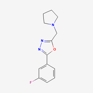 2-(3-Fluorophenyl)-5-(pyrrolidin-1-ylmethyl)-1,3,4-oxadiazole