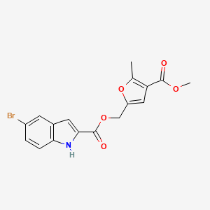 molecular formula C17H14BrNO5 B7497891 (4-methoxycarbonyl-5-methylfuran-2-yl)methyl 5-bromo-1H-indole-2-carboxylate 