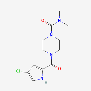 molecular formula C12H17ClN4O2 B7497972 4-(4-chloro-1H-pyrrole-2-carbonyl)-N,N-dimethylpiperazine-1-carboxamide 