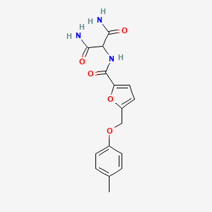 molecular formula C16H17N3O5 B7497984 2-[[5-[(4-Methylphenoxy)methyl]furan-2-carbonyl]amino]propanediamide 