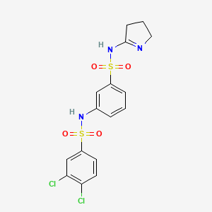 molecular formula C16H15Cl2N3O4S2 B7497989 3,4-dichloro-N-[3-(3,4-dihydro-2H-pyrrol-5-ylsulfamoyl)phenyl]benzenesulfonamide 