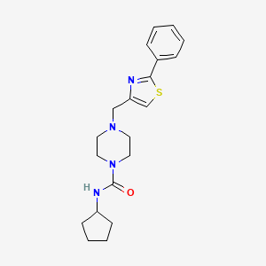 molecular formula C20H26N4OS B7497996 N-cyclopentyl-4-[(2-phenyl-1,3-thiazol-4-yl)methyl]piperazine-1-carboxamide 
