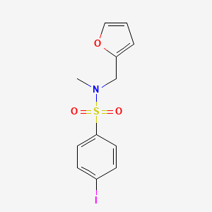 molecular formula C12H12INO3S B7498037 N-(furan-2-ylmethyl)-4-iodo-N-methylbenzenesulfonamide 