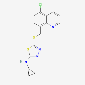 5-[(5-chloroquinolin-8-yl)methylsulfanyl]-N-cyclopropyl-1,3,4-thiadiazol-2-amine