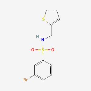 molecular formula C11H10BrNO2S2 B7498074 3-bromo-N-(thiophen-2-ylmethyl)benzenesulfonamide 