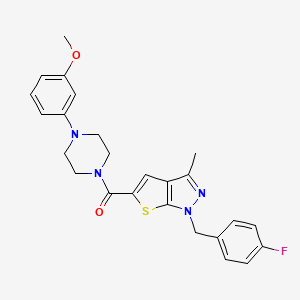 [1-[(4-Fluorophenyl)methyl]-3-methylthieno[2,3-c]pyrazol-5-yl]-[4-(3-methoxyphenyl)piperazin-1-yl]methanone