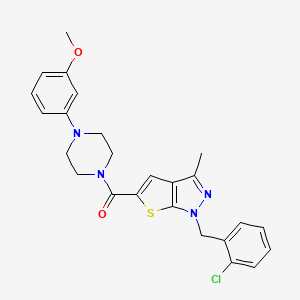 molecular formula C25H25ClN4O2S B7498077 [1-[(2-Chlorophenyl)methyl]-3-methylthieno[2,3-c]pyrazol-5-yl]-[4-(3-methoxyphenyl)piperazin-1-yl]methanone 