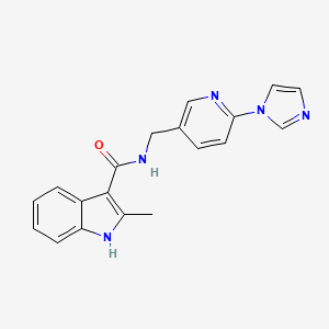 molecular formula C19H17N5O B7498125 N-[(6-imidazol-1-ylpyridin-3-yl)methyl]-2-methyl-1H-indole-3-carboxamide 