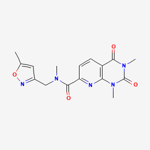 molecular formula C16H17N5O4 B7498133 N,1,3-trimethyl-N-[(5-methyl-1,2-oxazol-3-yl)methyl]-2,4-dioxopyrido[2,3-d]pyrimidine-7-carboxamide 