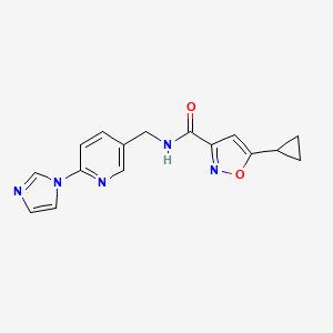 5-cyclopropyl-N-[(6-imidazol-1-ylpyridin-3-yl)methyl]-1,2-oxazole-3-carboxamide