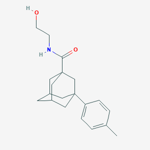 molecular formula C20H27NO2 B7498175 N-(2-hydroxyethyl)-3-(4-methylphenyl)adamantane-1-carboxamide 