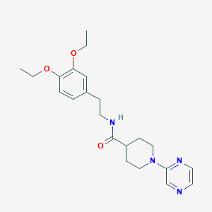 molecular formula C22H30N4O3 B7498205 N-[2-(3,4-diethoxyphenyl)ethyl]-1-pyrazin-2-ylpiperidine-4-carboxamide 