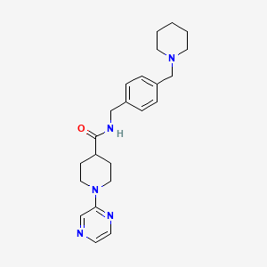 N-[[4-(piperidin-1-ylmethyl)phenyl]methyl]-1-pyrazin-2-ylpiperidine-4-carboxamide