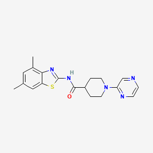 molecular formula C19H21N5OS B7498211 N-(4,6-dimethyl-1,3-benzothiazol-2-yl)-1-pyrazin-2-ylpiperidine-4-carboxamide 