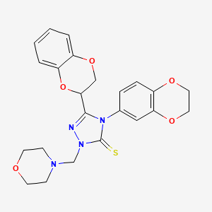 5-(2,3-Dihydro-1,4-benzodioxin-3-yl)-4-(2,3-dihydro-1,4-benzodioxin-6-yl)-2-(morpholin-4-ylmethyl)-1,2,4-triazole-3-thione