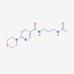 molecular formula C15H22N4O3 B7498265 N-(3-acetamidopropyl)-6-morpholin-4-ylpyridine-3-carboxamide 