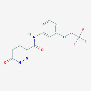 molecular formula C14H14F3N3O3 B7498269 1-methyl-6-oxo-N-[3-(2,2,2-trifluoroethoxy)phenyl]-4,5-dihydropyridazine-3-carboxamide 
