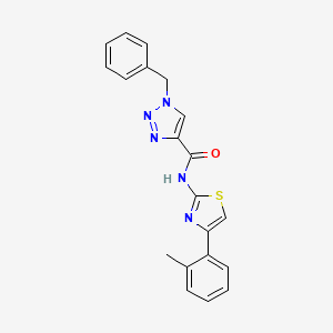 molecular formula C20H17N5OS B7498270 1-benzyl-N-[4-(2-methylphenyl)-1,3-thiazol-2-yl]triazole-4-carboxamide 